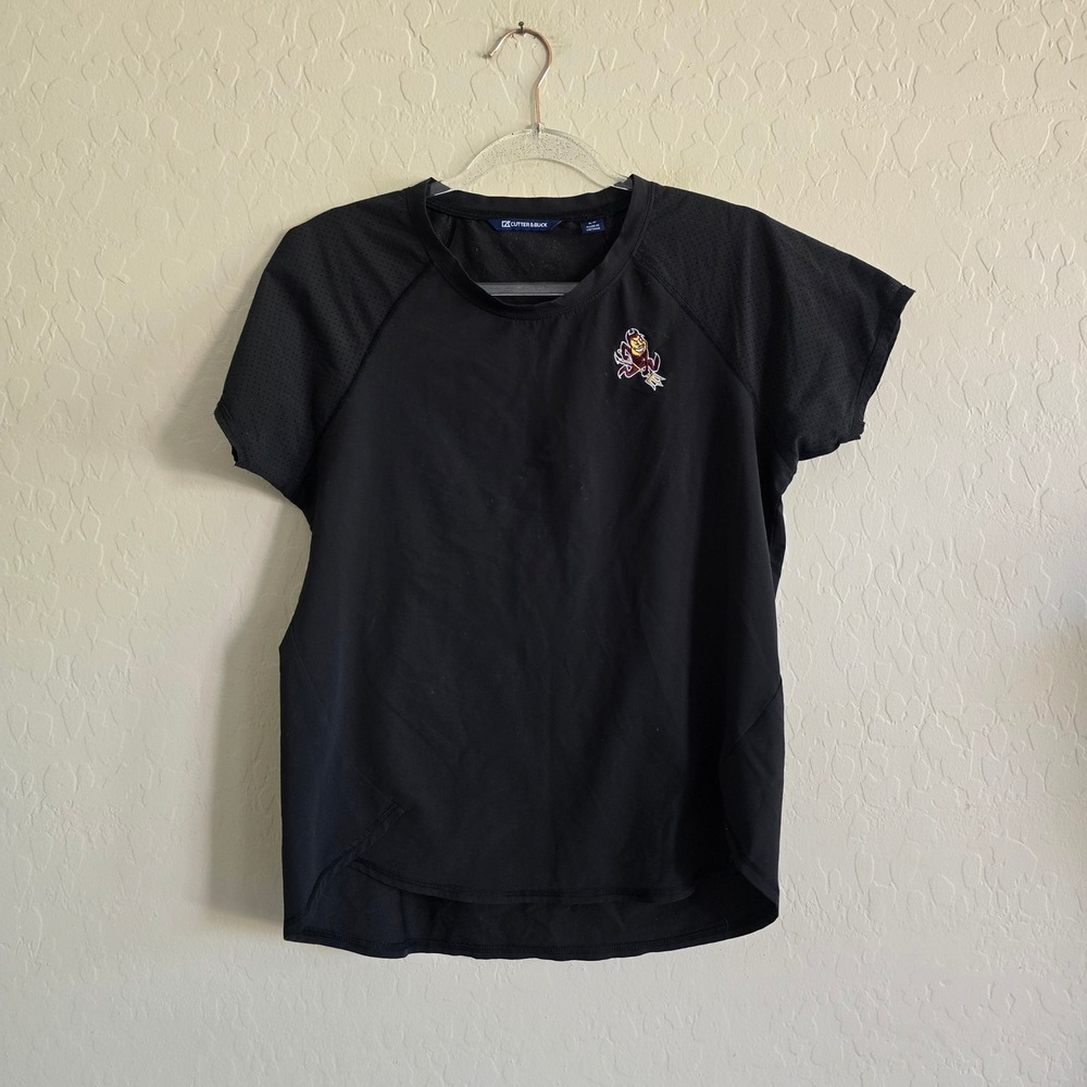 Cutter & Buck ASU Sundevils Black Short Sleeve Shirt Size Small